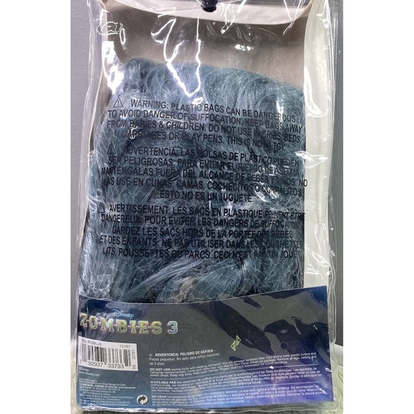 Disney Zombies 3 Addison Child Kid Blue Wig Halloween Costume Trick Or treat NEW - Picture 3 of 3